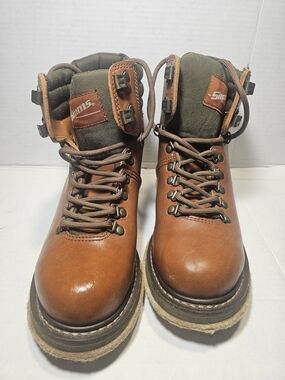 Simms Men's Brown Leather Hiking Boots Size 7
